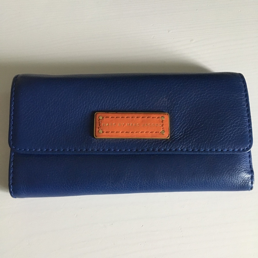 Marc by Marc Jacobs Blue and Orange Leather Wallet